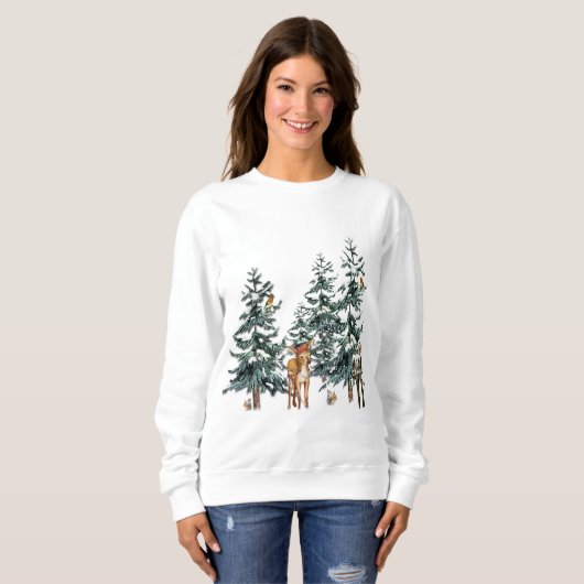 Weihnachtswildvogel Birds Pine Tree Forest Sweatshirt (Vorne ganz)