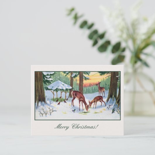 Weihnachtswildwald Feiertagspostkarte (Stehend Vorderseite)