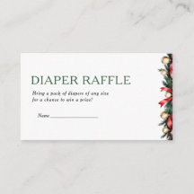 Weihnachtswindelraffelkarte - Babyshower-Spiel