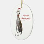 Weihnachtswindhund-Hund in der Keramik Ornament (Links)