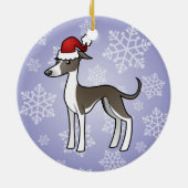 Weihnachtswindhund/Whippet/italienischer Windhund Keramik Ornament (Hinten)