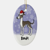 Weihnachtswindhund/Whippet/italienischer Windhund Keramik Ornament (Rechts)