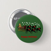 Weihnachtswindhundesleigh-Feiertags-Knopf-Button Button (Vorne & Hinten)