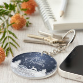 Weihnachtswinter-Märchen-Fantasiesnowy-Ren Schlüsselanhänger (Vorderseite rechts)