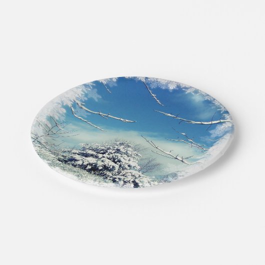 Weihnachtswinter-Märchenland 7 Zoll-Papier-Teller Pappteller (Schrägansicht)