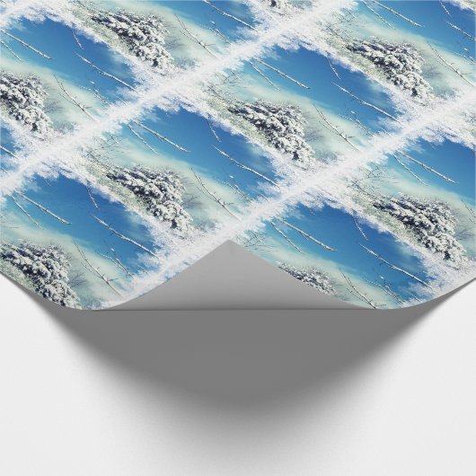 Weihnachtswinter-Märchenland Geschenkpapier (Ecke)
