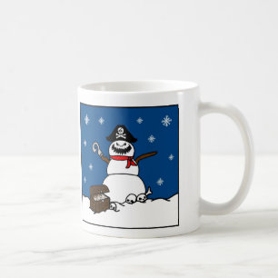 Weihnachtswinter-Piraten-Schneemann Kaffeetasse
