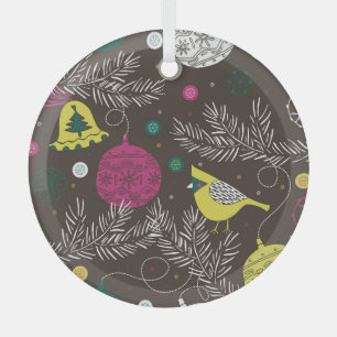 Weihnachtswinter: Saisonales Muster. Ornament Aus Glas