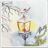 Weihnachtswinterlandschaft Aufkleber (Vorderseite)