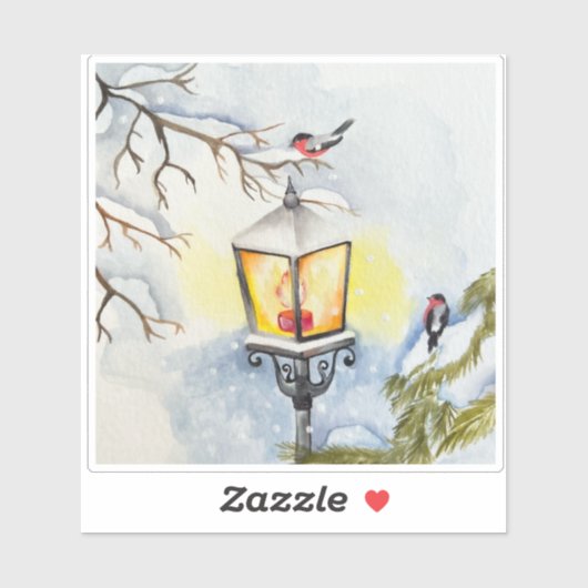 Weihnachtswinterlandschaft Aufkleber (Blatt)