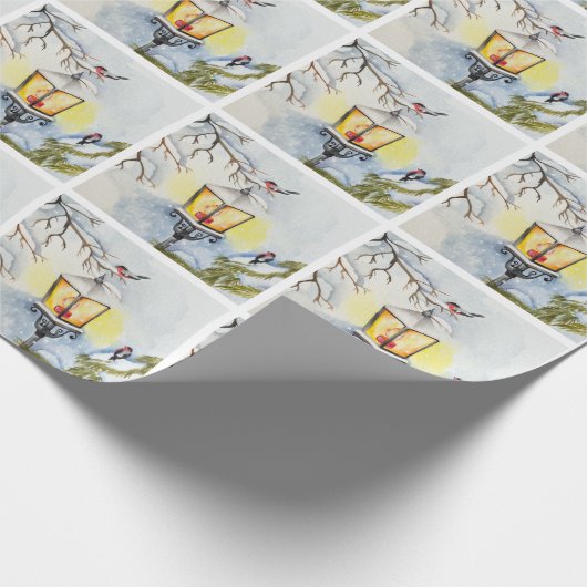 Weihnachtswinterlandschaft Geschenkpapier (Ecke)