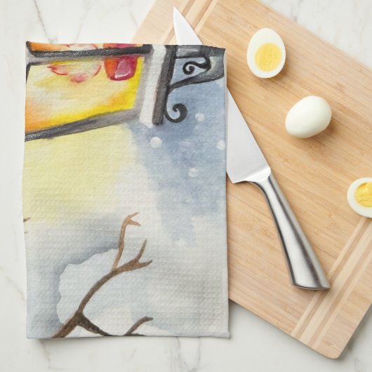 Weihnachtswinterlandschaft Geschirrtuch (Viertel Falte)