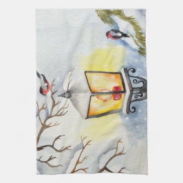 Weihnachtswinterlandschaft Geschirrtuch