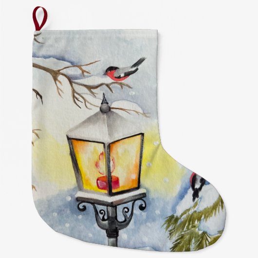 Weihnachtswinterlandschaft Großer Weihnachtsstrumpf (Vorderseite)