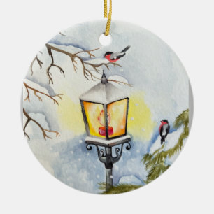 Weihnachtswinterlandschaft Keramik Ornament
