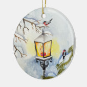 Weihnachtswinterlandschaft Keramik Ornament (Links)