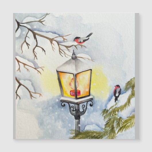 Weihnachtswinterlandschaft Magnetkarte (Vorderseite)