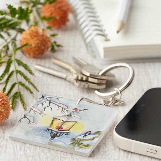 Weihnachtswinterlandschaft Schlüsselanhänger (Vorderseite rechts)