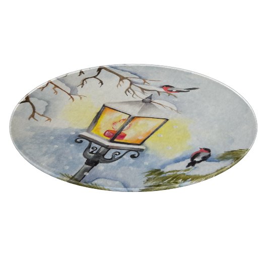 Weihnachtswinterlandschaft Schneidebrett (Ecke)