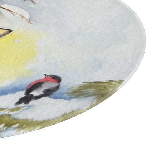 Weihnachtswinterlandschaft Schneidebrett (Ecke)