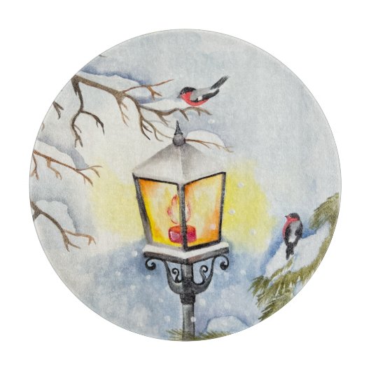 Weihnachtswinterlandschaft Schneidebrett (Vorderseite)