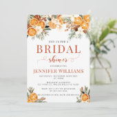 Weihnachtswinterorangen Weihnachts-Brautparty Einladung (Stehend Vorderseite)