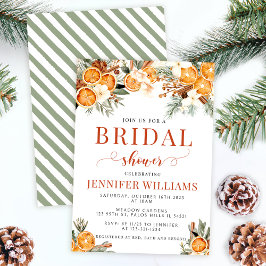 Weihnachtswinterorangen Weihnachts-Brautparty Einladung