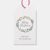 Weihnachtswinters Berries Wreath Custom Familienna Geschenkanhänger (Vorderseite)