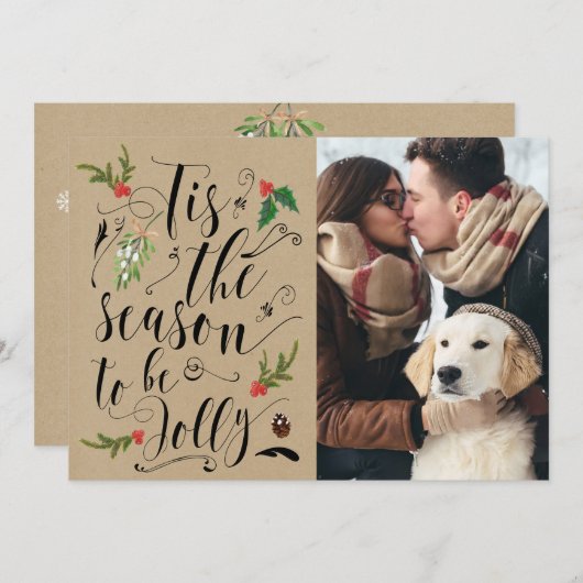 Weihnachtswinters Save the Date Einladung (Vorne/Hinten)