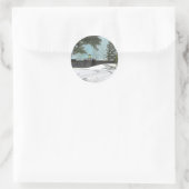 Weihnachtswinterszenen-Sticker Runder Aufkleber (Tasche)