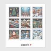 Weihnachtswinterszenen Vinyl Aufkleber (Blatt)