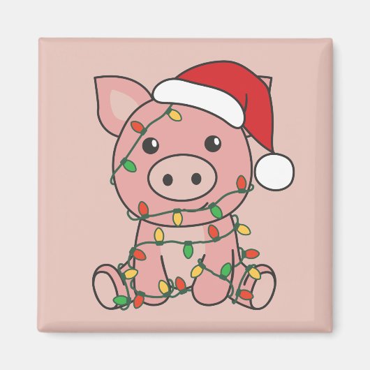 Weihnachtswintertiere Schwein Magnet (Vorne)