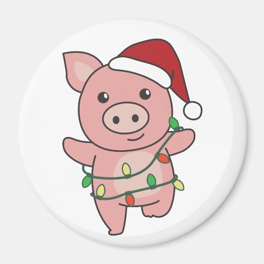 Weihnachtswintertiere Schwein Magnet (Vorne)