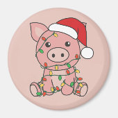 Weihnachtswintertiere Schwein Magnet (Vorne)