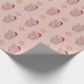 Weihnachtswintertiere Schwein Wrapping Paper Geschenkpapier (Ecke)