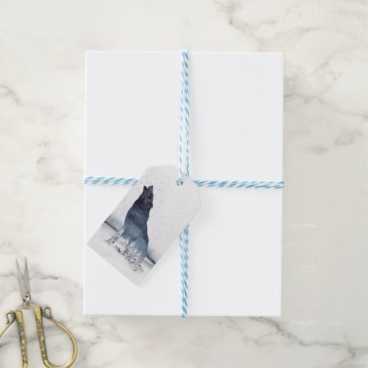 Weihnachtswinterwald Wolf Geschenkanhänger (Mit Garn)