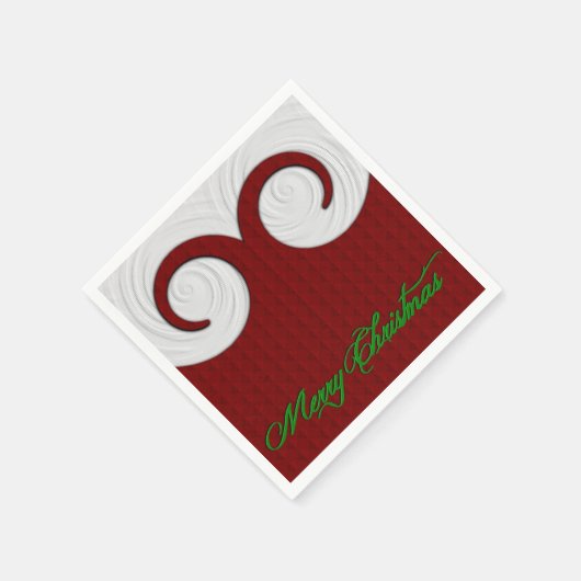 Weihnachtswirbel Rot und Weißer Urlaub Napkins Serviette (Ecke)