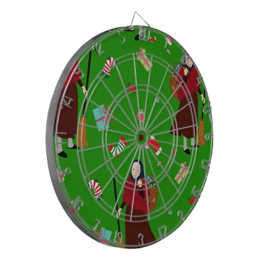 Weihnachtswitz Befana Dartscheibe (Vorderseite Links)