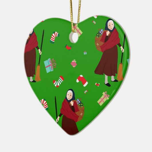 Weihnachtswitz Befana Keramik Ornament (Links)