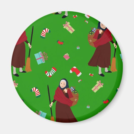 Weihnachtswitz Befana Magnet (Vorne)