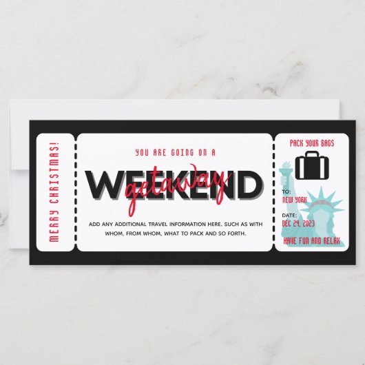 Weihnachtswochenende Einfach Geschenkgutschein (Vorderseite)