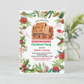 Weihnachtswohnheime Party Winterthema Einladung (Stehend Vorderseite)