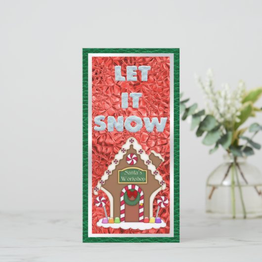 Weihnachtswohnkarte des Santa Workshop (Stehend Vorderseite)