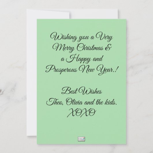 Weihnachtswohnung in Bauble Karte (Rückseite)