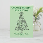 Weihnachtswohnung in grünem Baum Karte (Stehend Vorderseite)