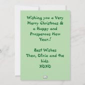 Weihnachtswohnung in grünem Baum Karte (Rückseite)