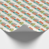 Weihnachtswohnungen Weiß Geschenkpapier (Ecke)