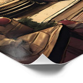 Weihnachtswohnzimmer mit Christbaum Poster (Ecke)