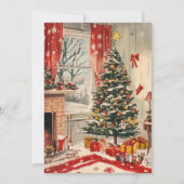 Weihnachtswohnzimmer mit festlicher Zuhause Feiertagskarte (Vorderseite)