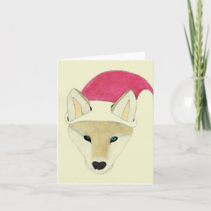 Weihnachtswolf-Design, Blank drinnen Karte